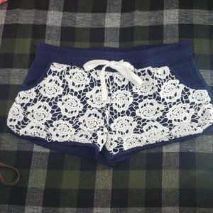 No Boundaries‎ Juniors Blue Lace Short Shorts